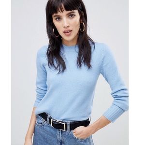 Warehouse Cosy Crew Neck Jumper in Blue from ASOS